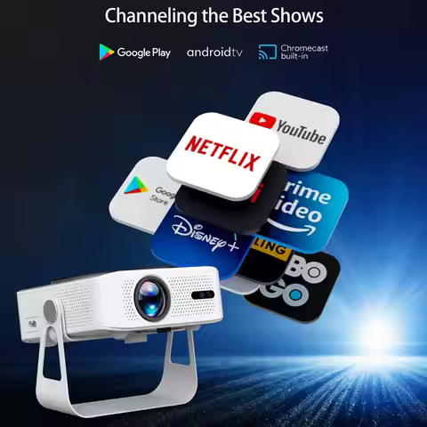 New 4K Ultra HD Smart Android WIFI Gimbal Projector 1080p Two-way Bluetooth 5.0 Home Wall Cast Bedro
