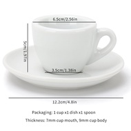50ML Ceramic Espresso Cups with Thick Design for Single Cup 9mm Cup Wall Long Lasting Insulation Esp