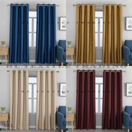 Curtain Window Ring Curtain 4ft-7ft Satin Silk Elegant Curtain Aesthetic Curtain Satin Silk