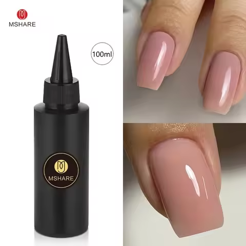 Rubber Base Nail Gel MSHARE Milk Milky Pink Rubber Base Coat Color Nail Gel Polish Semi Transparent 