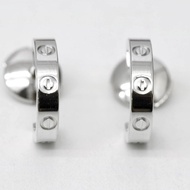 Cartier 卡地亞 18K Love 白金 環形耳環 小型款（專櫃 76,500）