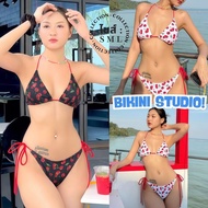BIKINI STUDIO Women's Swimsuit Cherry Pattern Two-Piece Soft Fabric Stretchy Comfortable To Wear Ava