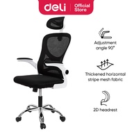 Deli Office Chair Ergonomic Chair Mesh Work Chair With Adjustable Armrests Kerusi - 1 Years Official