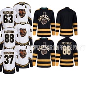 Nhl Jersey Hockey Jersey Hockey Jersey Brown Bear Jersey 37 BERGERON 88 PASTRNAK Hockey Jersey