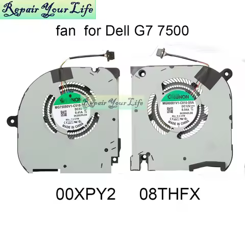 Computer Cooling Fans Cooler for DELL G7 15 7500 2020 CPU GPU Cooling Fan 08THFX 8THFX 00XPY2 0XPY2 
