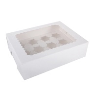 Portable 12-Cavity Cupcake Box Container Muffin Containers Bakery Cake Carriers for Home Dessert Sho