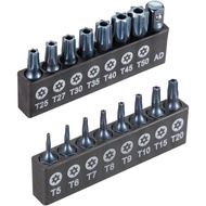 16-Piece Security Torx Bit Set T5-T50, Tamper Resistant Star Bits Set S2 Steel with a 1/4" Adaptor