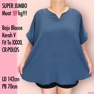 FITS 80-100KGJUMBO BLOUSE | BIGSIZE T-SHIRT TOP FIT TO XXXXL CR PLAIN/ REAL PICT Plus Size Blouse