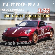 Die Cast Scale 1:32 Porsche 911 Turbo S Limited Edition Pull Back With Lights And Sound Diecast Vehi