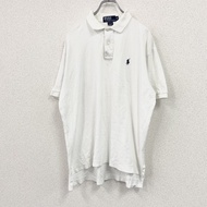 Ralph Lauren Polo 短袖 polo 衫，白色，M 碼，古著。