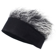 Topi Wig Simulasi Eropa wik rambut pria topi rambut palsu Fashion Topi Retro Hip-Hop Spoof Beanie Ak