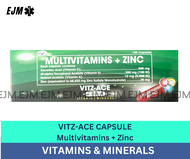 VITZ-ACE CAPSULE Multivitamins + Zinc  VITAMINS & MINERALS- 100 Capsules