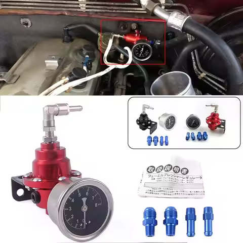 Fuel Pressure Regulator Adjustable Universal Auto Supercharger Aluminum Fuel Regulator With Original