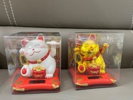 招財貓 太陽能擺件 （白色、金色）