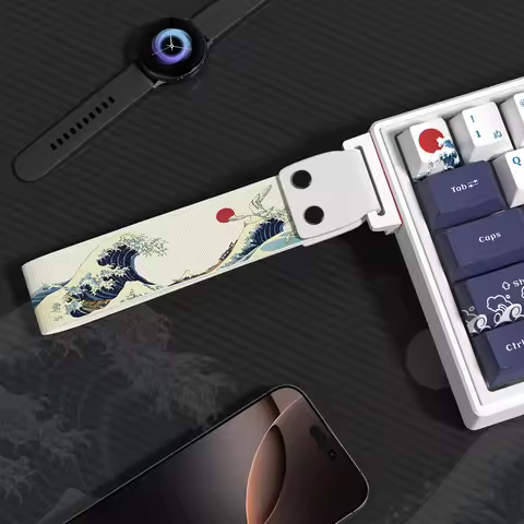 White Coral Sea Keyboard Ribbon Nylon Strap for SK-80 Gaming mechanical keyboard pastable Decorative