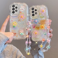 Casing Samsung A52 Casing Samsung A52s Compatible with Transparent Cute Cream Edge Soft Silicone Pho