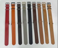 Timex 原裝20mm 雙層皮革錶帶 leather nato strap - 包平郵