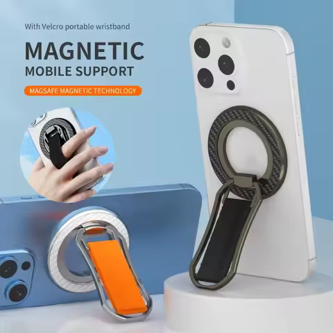 For MagSafe Phone Grip Magnetic Phone Holder 4 In 1 Rotatable Phone Holder Strap Compatible With Pho