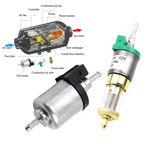 12V 24V 22ml Parking Heater Fuel Pump, Silent Pulse Metering Oil Supply Pump for Diesel Air Heaters 