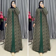 gamis rompi ceruty bebydoll full puring bunga