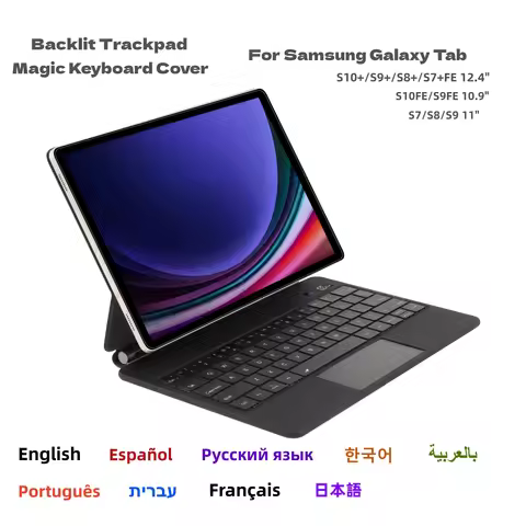 Magic Keyboard For Samsung Galaxy Tab S10FE S9FE 10.9inch S9FE+ S8 S7 11" 12.4"Smart Trackpad Backli