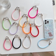 12 Colors Soft Silicone Phone Strap Dual Hook Short Anti-Slip Lanyard for Phone Wallet Keys Trendy A
