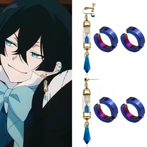 3pcs/set Vanitas Earrings The Case Study of Vanitas No Karte Cosplay Props Hourglass Earrings Ear Cl