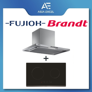 BRANDT BPI6230BL 2-ZONE INDUCTION HOB + FUJIOH FR-CL1890 CHIMNEY HOOD WITH OIL SMASHER TECHNOLOGY