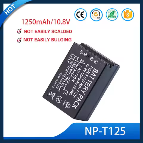 NP-T125 Camera Battery 3.7V 1250mAH Rechargeable Battery For Fujifilm Fuji GFX50S GFX50R GFX100 NPT1