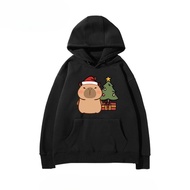 【M-8XL】New Christmas Cartoon Capibala Hoodie Jacket for Men and Women Fashionable and Loose Oversize