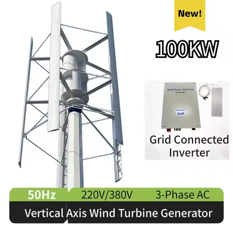 80KW 50KW 30KW On Grid System 220V 380V On Grid Off Grid Renewable Energy System Vertical Axis Wind 