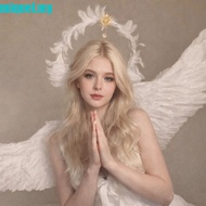 MIQUEL Virgin Mary Queen Tiara, Handmade Dress Up Props Feather Glory Crown Headband, Korean Style G
