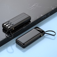 Power bank 10000mah พาวเวอร์แบง USB 100% แบตสำรอง quick charging เพาเวอร์แบงค์ powerbank 10000MAH มาพร้อมสายชาร์จ 3 เส้น แบบพกพา