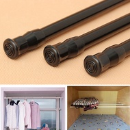 Black Extendable Adjustable Spring Tension Rod Rail Pole Window Curtain Shower Bathroom Wardrobe