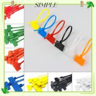 SIMPLESHOP 100pcs Cable Tag Plastic Label Tag Labels Markers Mesh Wire Marker Colorful Tag