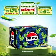 [SALE 25.6] Thùng 24 Chai Nước Ngọt Có Gaz Pepsi Vị Chanh Không Calo (390ml /chai)