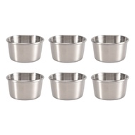 6Pcs 2 Oz Stainless Steel Dipping Sauce Cup Mini Dip Bowls Reusable Metal Condiment Cups Ramekins Co