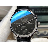 IWC _ Portuguese 42mm Stainless Steel Black Dial Black Leather Strap - Men S Watch Automatic Watches Luxury