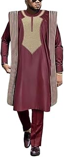 African Mens Clothing Traditional Wedding Attire Embroidery Agbada Boubou Caftan Nigerian Male Cloth
