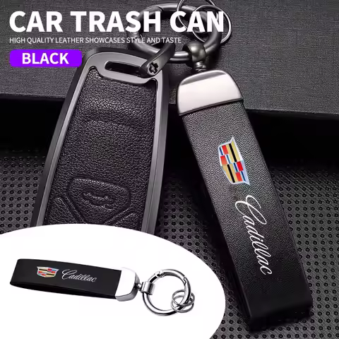 Metal Leather Car Keychain Car Key Ring Custom Gift With Logo for Cadillac ATS BLS CT4 CT6 CTS ESCAL