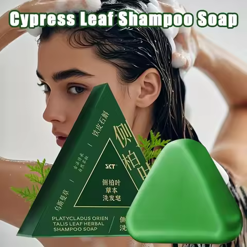 Cypress Leaf Usman Grass Shampoo Soap, rich in extracts of ginseng, side cypress leaves and other he