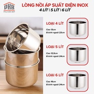 Stainless steel pressure cooker with capacity of 4 liters, 5 liters, 6 liters