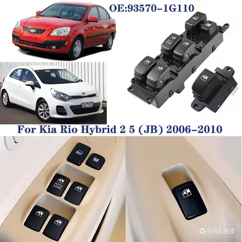 For Kia Rio Hybrid 2 5 (JB) 2006-2010 Left Front Driver'S Power Window Control Switch OEM 93570-1G11