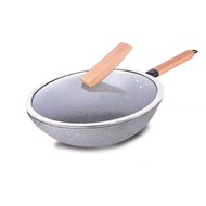 Classic Marble Collection Non Stick Deep Frying Pan 30/32cm kawali big size wok pan non stick origin