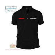 Baju Logo Sulam Polo Tee Shirt Ducati Diavel Carbon Bike Motor MotoGP T-Shirt Unisex Design Logo Embroidery Cotton 041