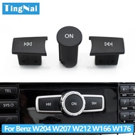 HB 3PCS Car Front Dashboard Radio CD Player Button Knob Cover Switch Cap For Benz A C E GLK ML GL CL