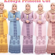 BAJU KEBAYA LABUH PREMIUM CORAK BATIK SONGKET PRINCESS CUTTING PLUS SIZE S-3XL NURSING BREASTFEED FR