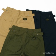 Seluar Dek Klasik Amerika Retro Tertekan Seluar Kargo Dibasuh Kasual Vintage Khaki Tentera Trend Sel