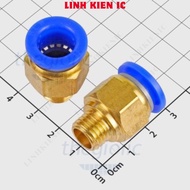 [2 Pieces]- PC12-M12-1.5 Pneumatic Pipe Connector 12mm External Thread 12mm Step Thread 1.5mm Linhki