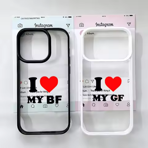 Cute I Love My Boyfriend Girlfriend Couple Phone Case For iPhone 17 Pro Max 16 15 14 13 12 11 XR XS